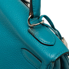 エルメス ケリー32 ハンドバッグ ショルダーバッグ 2WAY ブルー系 シルバー金具 トリヨンクレマンス レディース HERMES 【中古】