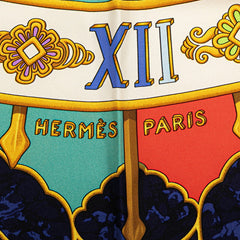 エルメス カレ90 CARPE DIEM 今日一日楽しむ スカーフ ネイビー マルチカラー シルク レディース HERMES 【中古】