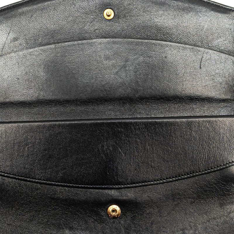 シャネル ココマーク 長財布 ブラック レザー レディース CHANEL 【中古】