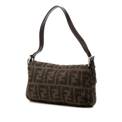 フェンディ ズッカ マンマバケット ハンドバッグ ワンショルダー 2348 26424099 ブラウン ウール レザー レディース FENDI 中古
