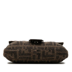 フェンディ ズッカ マンマバケット ハンドバッグ ワンショルダー 2348 26424099 ブラウン ウール レザー レディース FENDI 中古