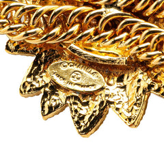 シャネル ライオン モチーフ チョーカー ネックレス ダブルチェーン ゴールド メッキ レディース CHANEL 【中古】