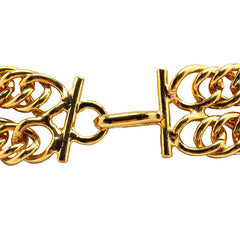 シャネル ライオン モチーフ チョーカー ネックレス ダブルチェーン ゴールド メッキ レディース CHANEL 【中古】