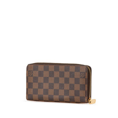 ルイ ヴィトン ダミエ ジッピーウォレット 長財布 N41661 ブラウン PVC レザー レディース LOUIS VUITTON 【中古】