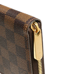 ルイ ヴィトン ダミエ ジッピーウォレット 長財布 N41661 ブラウン PVC レザー レディース LOUIS VUITTON 【中古】