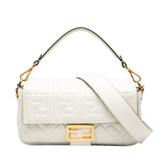 フェンディ マンマバケット ハンドバッグ ショルダーバッグ 2WAY 8BR600 ホワイト レザー レディース FENDI 【中古】