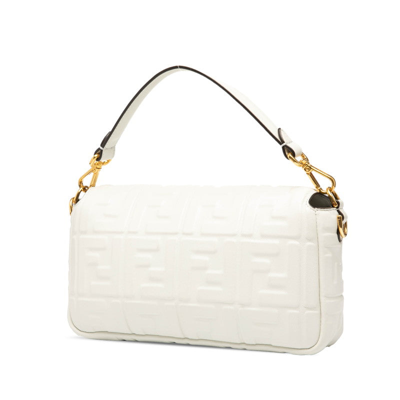 フェンディ マンマバケット ハンドバッグ ショルダーバッグ 2WAY 8BR600 ホワイト レザー レディース FENDI 【中古】