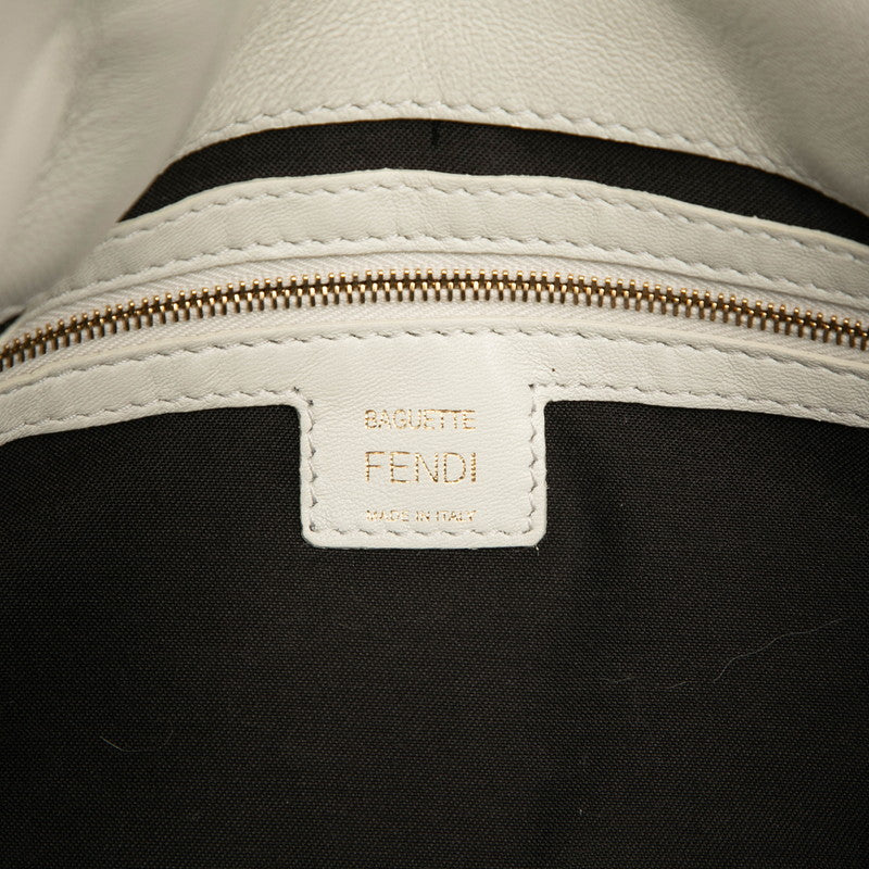 フェンディ マンマバケット ハンドバッグ ショルダーバッグ 2WAY 8BR600 ホワイト レザー レディース FENDI 【中古】