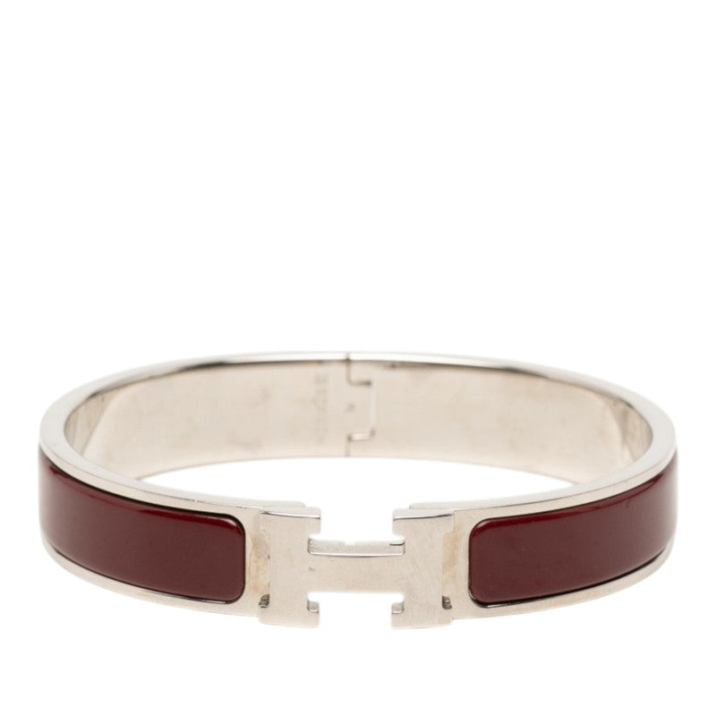 エルメス クリックH PM ブレスレット バングル シルバー ボルドー メタル レディース HERMES 中古