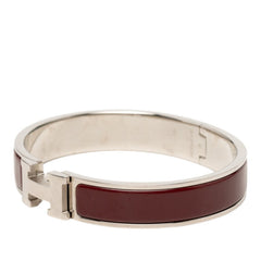 エルメス クリックH PM ブレスレット バングル シルバー ボルドー メタル レディース HERMES 【中古】