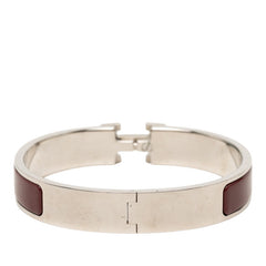エルメス クリックH PM ブレスレット バングル シルバー ボルドー メタル レディース HERMES 【中古】