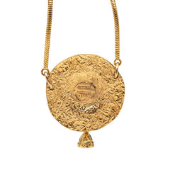 シャネル ココマーク ライオンモチーフ ラウンド ペンダント ネックレス ゴールド メッキ レディース CHANEL 【中古】