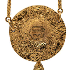 シャネル ココマーク ライオンモチーフ ラウンド ペンダント ネックレス ゴールド メッキ レディース CHANEL 【中古】
