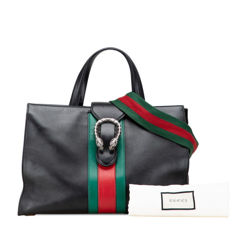 グッチ シェリーライン ディオニュソス ハンドバッグ ショルダーバッグ 2WAY 444167 ブラック レザー レディース GUCCI 【中古】