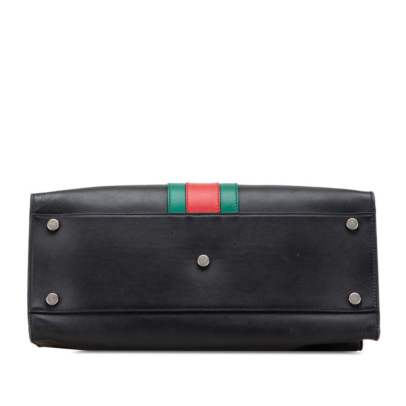 グッチ シェリーライン ディオニュソス ハンドバッグ ショルダーバッグ 2WAY 444167 ブラック レザー レディース GUCCI 【中古】
