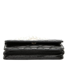 シャネル ココマーク マトラッセ ショルダーバッグ AP1839 ブラック ゴールド ラムスキン フェイクパール レディース CHANEL 中古