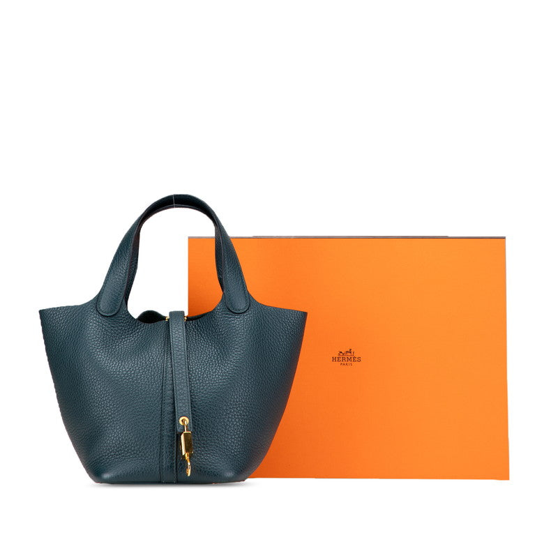 エルメス ピコタンロックPM ハンドバッグ ヴェールシプレス グリーン トリヨンクレマンス レディース HERMES 【中古】