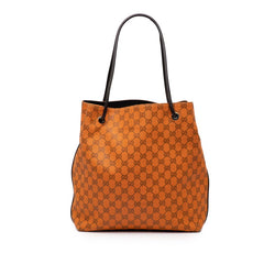 グッチ GGキャンバス トートバッグ ショルダーバッグ 257275 オレンジ キャンバス レザー レディース GUCCI 【中古】