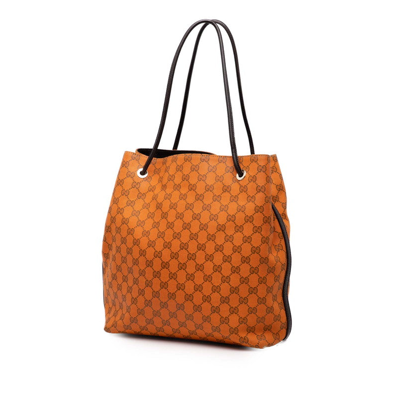 グッチ GGキャンバス トートバッグ ショルダーバッグ 257275 オレンジ キャンバス レザー レディース GUCCI 【中古】