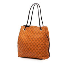 グッチ GGキャンバス トートバッグ ショルダーバッグ 257275 オレンジ キャンバス レザー レディース GUCCI 【中古】