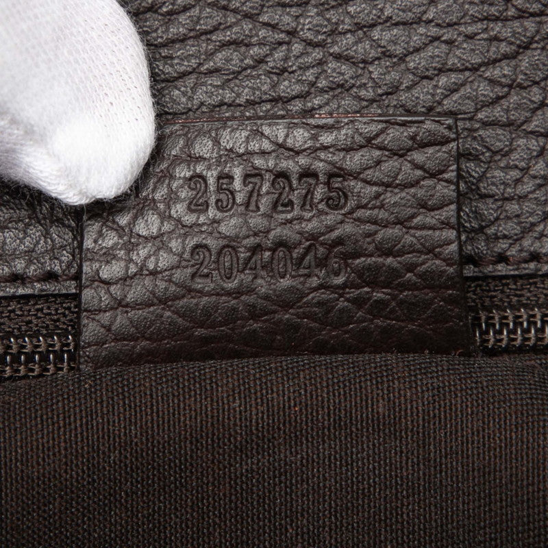 グッチ GGキャンバス トートバッグ ショルダーバッグ 257275 オレンジ キャンバス レザー レディース GUCCI 【中古】