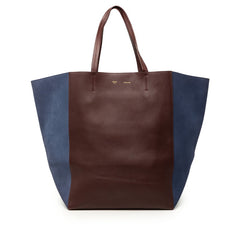 セリーヌ カバファントム トートバッグ ワインレッド ボルドー ネイビー レザー スウェード レディース CELINE 【中古】