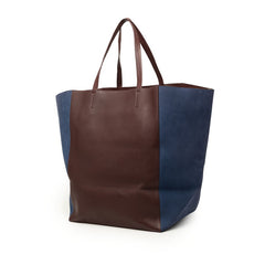 セリーヌ カバファントム トートバッグ ワインレッド ボルドー ネイビー レザー スウェード レディース CELINE 【中古】