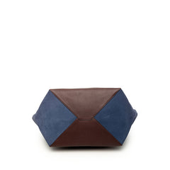 セリーヌ カバファントム トートバッグ ワインレッド ボルドー ネイビー レザー スウェード レディース CELINE 【中古】