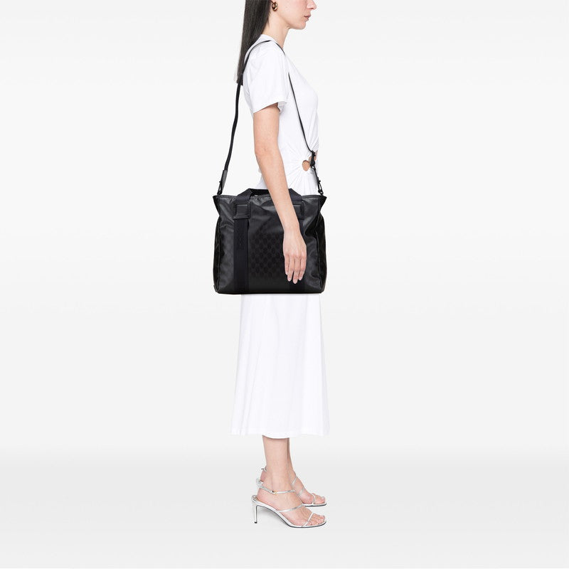 グッチ GGマットクリスタル トートバッグ ショルダーバッグ 2WAY 779816 ブラック PVC レザー メンズ GUCCI 【中古】
