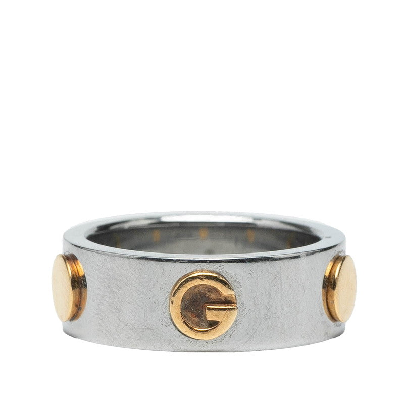 グッチ コンビ リング 指輪 #13 シルバー スチール イエローゴールド レディース GUCCI 【中古】
