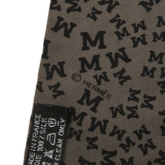 エルメス ツイリー アルファベット柄 スカーフ グレー ブラック シルク レディース HERMES 【中古】