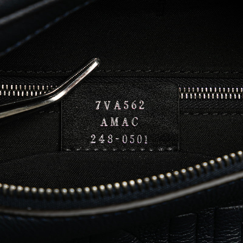 フェンディ ロゴ ボディバッグ ウエストバッグ 7VA562 ネイビー レザー レディース FENDI 【中古】