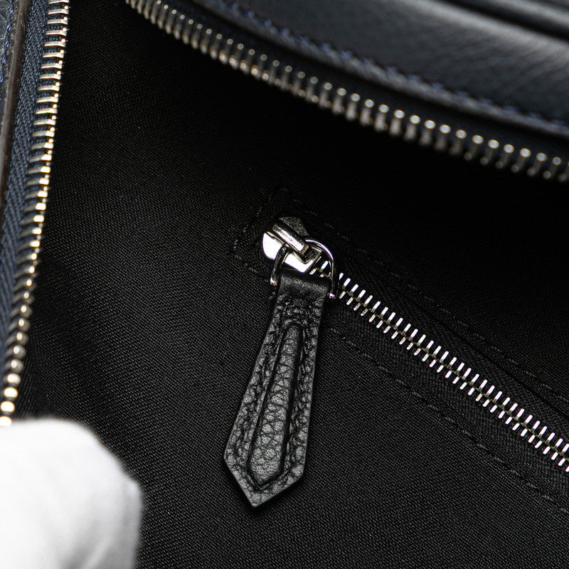 フェンディ ロゴ ボディバッグ ウエストバッグ 7VA562 ネイビー レザー レディース FENDI 【中古】