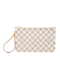 ルイ ヴィトン ダミエ アズール ネヴァーフル付属ポーチ ポーチ ホワイト PVC レザー レディース LOUIS VUITTON 【中古】