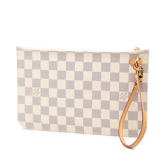 ルイ ヴィトン ダミエ アズール ネヴァーフル付属ポーチ ポーチ ホワイト PVC レザー レディース LOUIS VUITTON 【中古】