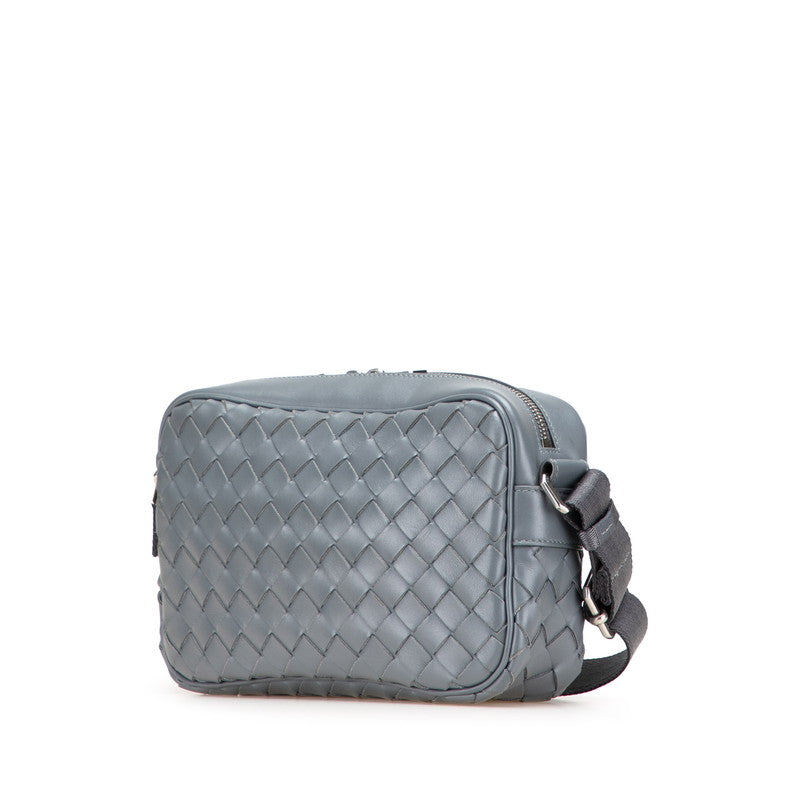 ボッテガヴェネタ イントレチャート 斜め掛け ショルダーバッグ グレー レザー レディース BOTTEGAVENETA 【中古】