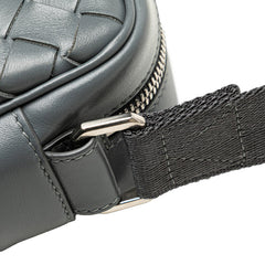 ボッテガヴェネタ イントレチャート 斜め掛け ショルダーバッグ グレー レザー レディース BOTTEGAVENETA 【中古】