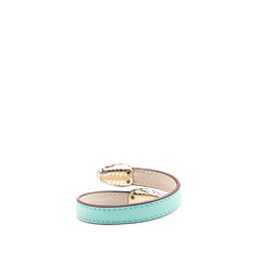 ブルガリ セルペンティ フォーエバー ブレスレット ライトブルー マルチカラー レザー メタル レディース BVLGARI 【中古】