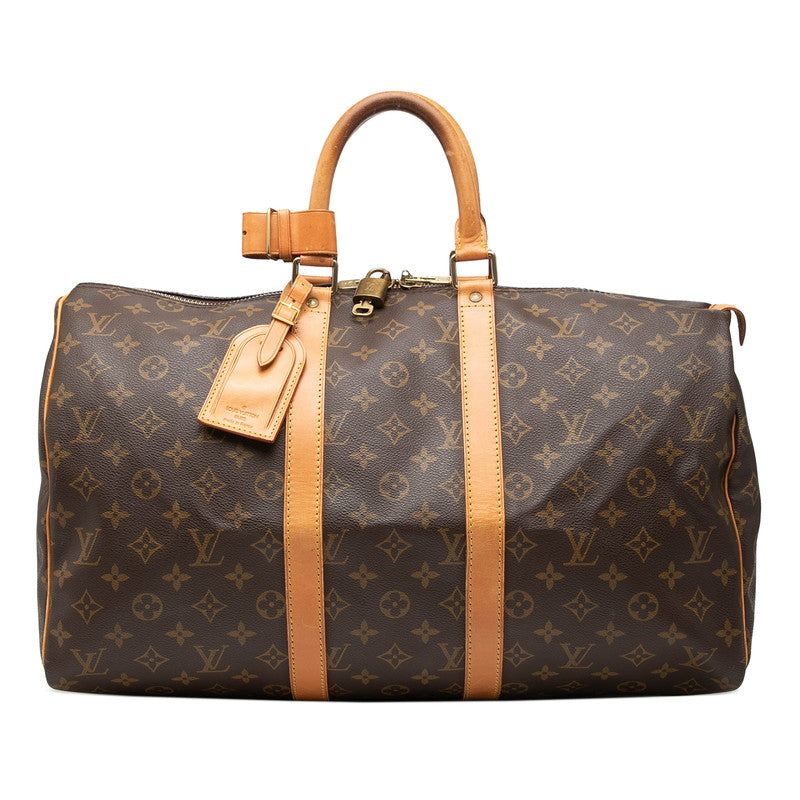 ルイ ヴィトン モノグラム キーポル45 ボストンバッグ ハンドバッグ M41428 ブラウン PVC レザー レディース LOUIS VUITTON 【中古】