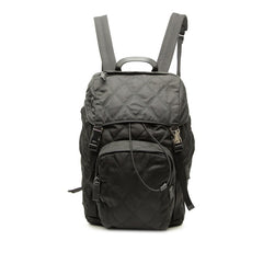 プラダ 三角ロゴプレート リュック バックパック 2VZ135 ブラック ナイロン レザー レディース PRADA 中古