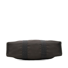 エルメス エールライン トートMM ハンドバッグ トートバッグ ブラック グレー キャンバス レディース HERMES 【中古】