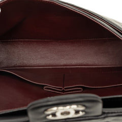 シャネル ココマーク マトラッセ25 ダブルフラップ チェーン ショルダーバッグ ブラック シルバー金具 ラムスキン レディース CHANEL 中古