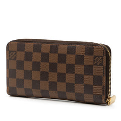 ルイ ヴィトン ダミエ ジッピーウォレット ラウンドファスナー 長財布 N41661 ブラウン PVC レザー レディース LOUIS VUITTON 【中古】