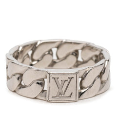 ルイ ヴィトン モザイク チェーン リング 指輪 #L M1533L シルバー メタル メンズ LOUIS VUITTON 【中古】