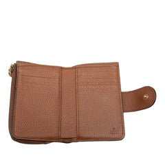 グッチ GGマーモント バンブー 二つ折り財布 ミディアムウォレット 739498 ブラウン レザー レディース GUCCI 【中古】