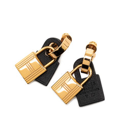 エルメス オーケリー フープピアス ゴールド ブラック メッキ スイフト レディース HERMES 【中古】
