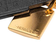 エルメス オーケリー フープピアス ゴールド ブラック メッキ スイフト レディース HERMES 【中古】