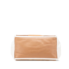 バレンシアガ ネイビー カバス S ハンドバッグ トートバッグ 339933 アイボリー ブラウン キャンバス レザー レディース BALENCIAGA 【中古】