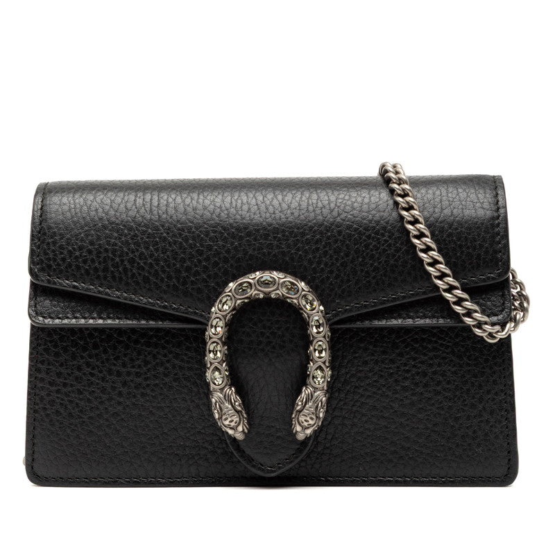 グッチ ディオニュソス チェーンショルダーバッグ 476432 ブラック レザー レディース GUCCI 【中古】