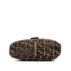 フェンディ ズッカ マンマバケット ショルダーバッグ ワンショルダー 8BR036 ブラウン ベロア レザー レディース FENDI 【中古】